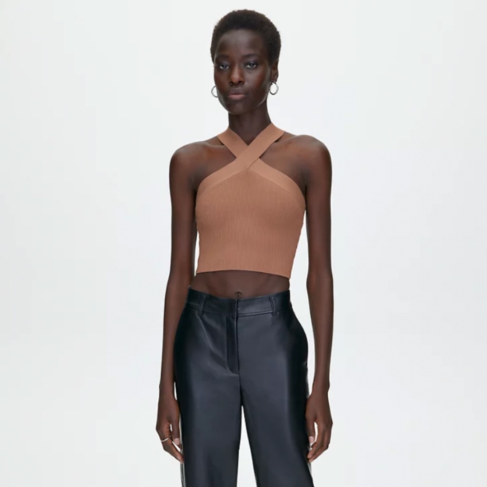 Babaton Sculpt Knit Criss Cross Cropped Tank